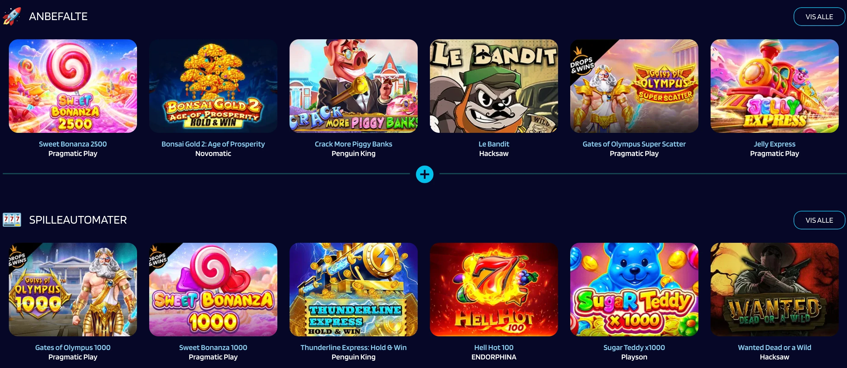 Spillutvalg hos Lyra Casino